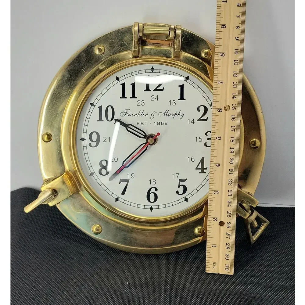 Franklin & Murphy Brass Nautical Porthole Wall Clock 9
